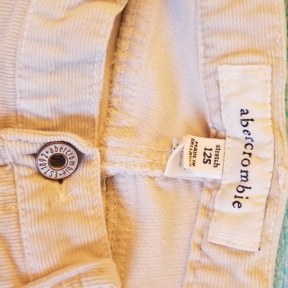 Abercrombie Cream Corduroy Jeans Stretch 12S Bell - Picture 3 of 14